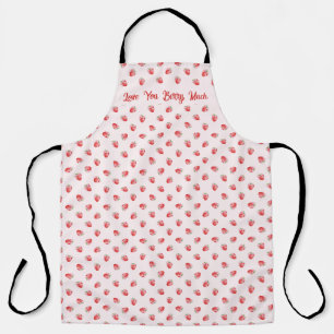 Pastel Pink Coquette Strawberry Personalized Apron