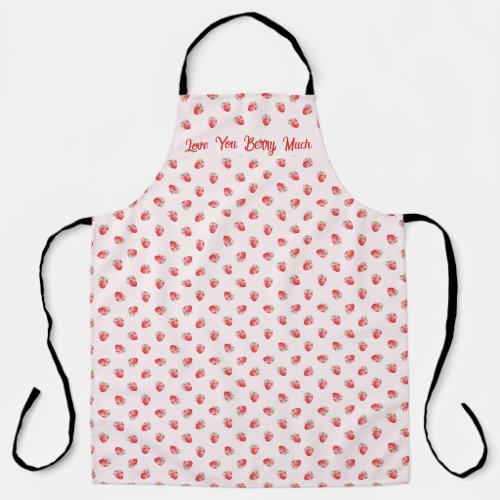 Pastel Pink Coquette Strawberry Personalized Apron