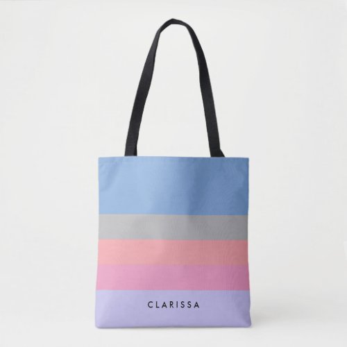 pastel pink coral grey blue purple color block tote bag