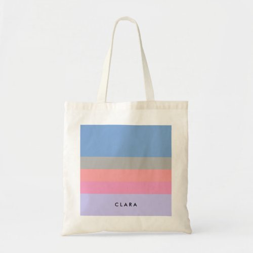 pastel pink coral grey blue purple color block tote bag