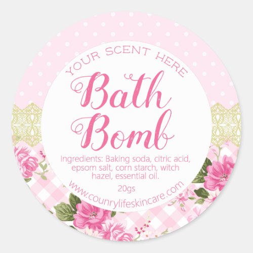 Pastel Pink Country Vintage Body Butter Labels