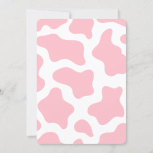 pastel pink cow print kawaii invitation