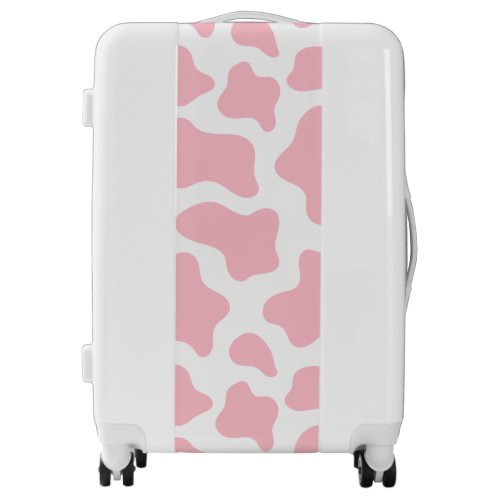 pastel pink cow print kawaii luggage