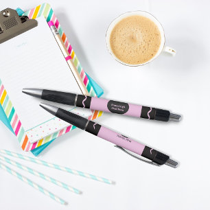 Pastel Pink Crayon Wrap Monogram Name Pen