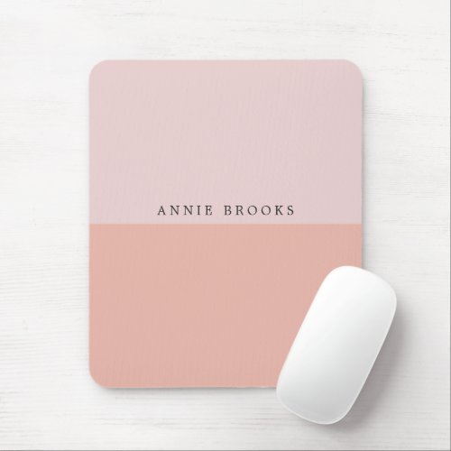 Pastel Pink Custom Name Elegant Mouse Pad