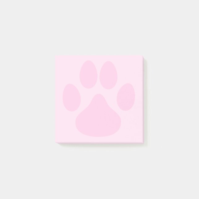 Pastel Pink Cute Animal Pawprint 3x3 Post-it Notes (Front)