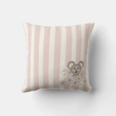 Pastel Pink Cute Baby Koala Bear Children's Room Throw Pillow (Back)