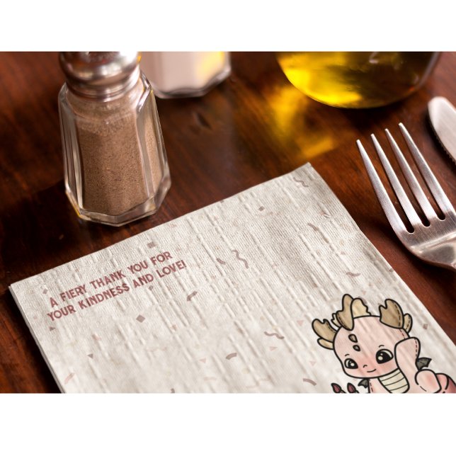Pastel Pink Cute Cake Baby Dragon Napkins (Creator Uploaded)