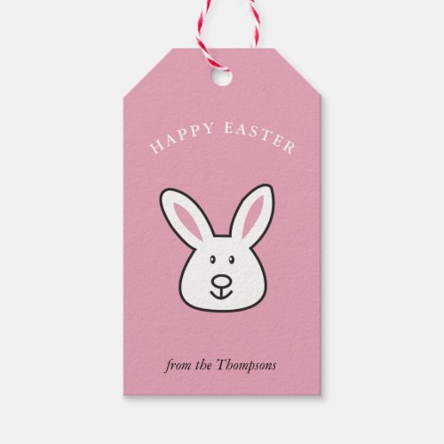 Pastel Pink Cute Easter Bunny Illustration   Gift Tags
