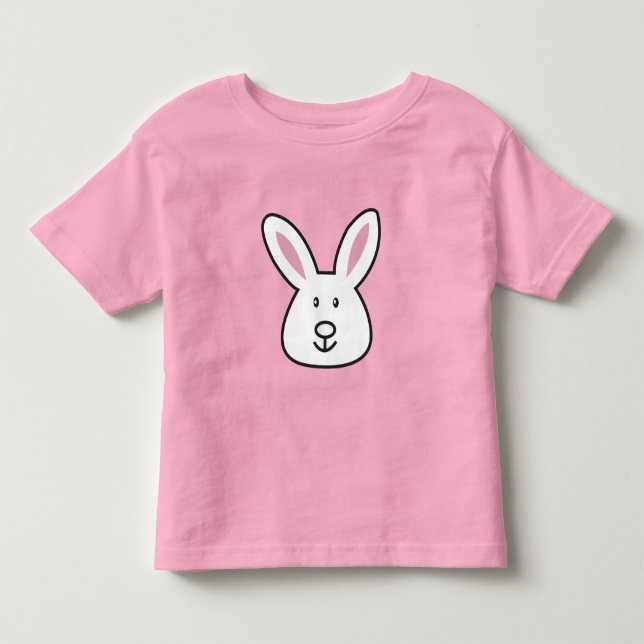 Pastel Pink Cute Easter Bunny Illustration Toddler T-shirt (Front)