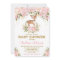 Pastel Pink Deer Baby Girl Shower Watercolor Peony