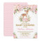 Pastel Pink Deer Baby Girl Shower Watercolor Peony