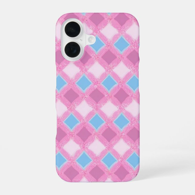 Pastel Pink Diamond Pattern Phone Case (Back)