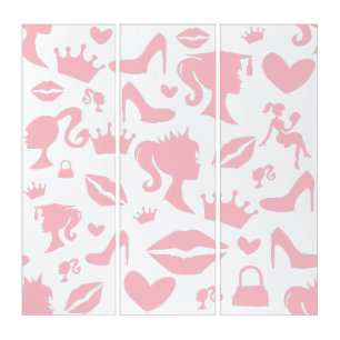 pastel pink doll high heels triptych