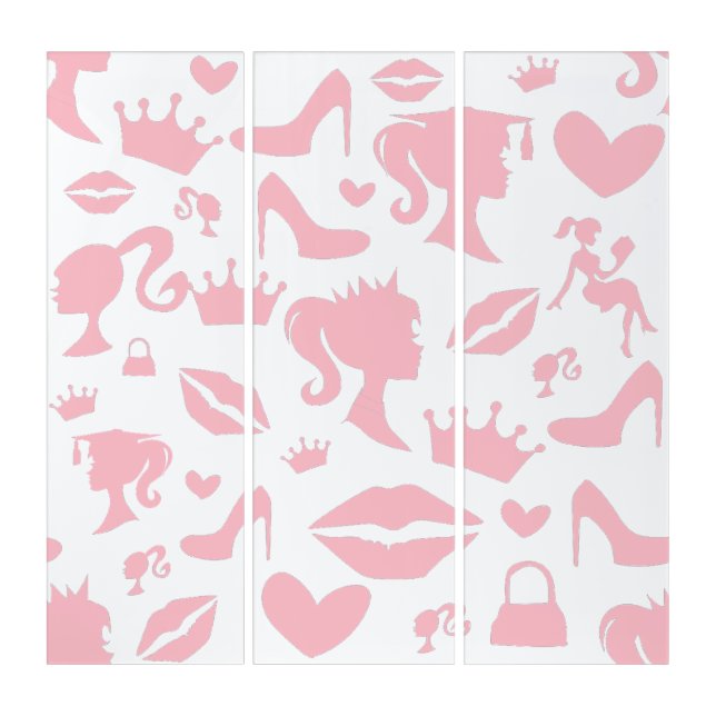 pastel pink doll high heels triptych (Front)