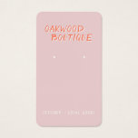 Pastel Pink Earrings Jewelry Display Card<br><div class="desc">This slightly modern,  slightly retro design elevates your name or business name through chic styling. The rounded corners add a fun touch but can be replaced with regular corners for a lower cost.</div>