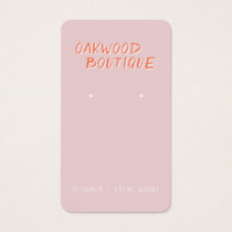 Pastel Pink Earrings Jewelry Display Card