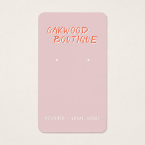 Pastel Pink Earrings Jewelry Display Card