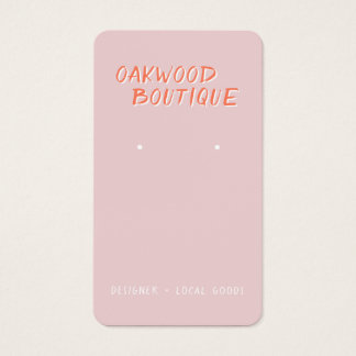 Pastel Pink Earrings Jewelry Display Card