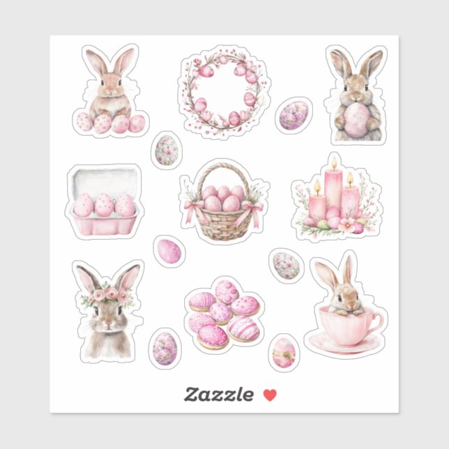 Pastel Pink Easter  Sticker (Sheet)