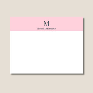Pastel Pink Elegant Personalized Name Note Card