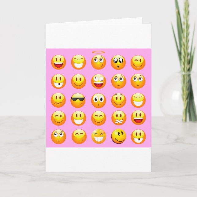 pastel pink emoji card (Front)