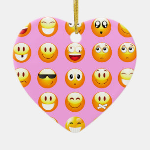 pastel pink emoji ceramic ornament