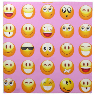 pastel pink emoji cloth napkin