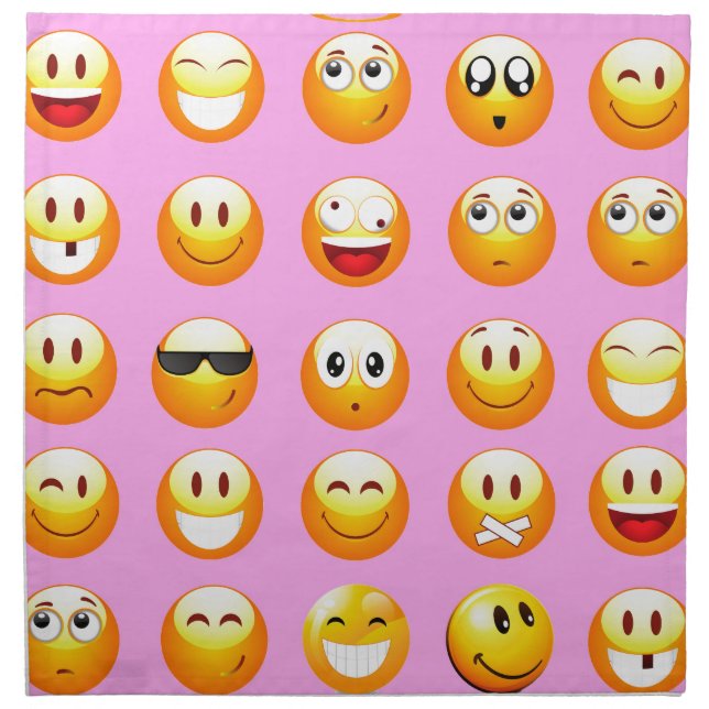 pastel pink emoji cloth napkin (Front)