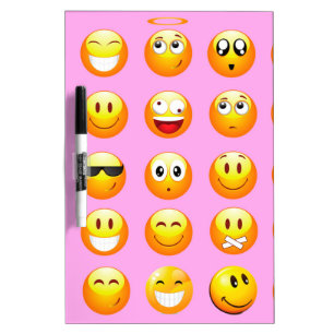 pastel pink emoji dry erase board