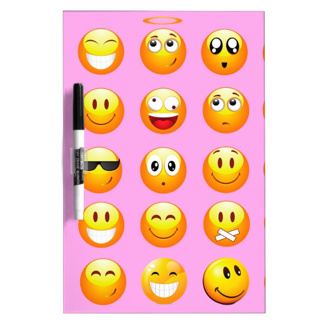pastel pink emoji dry erase board (Front)