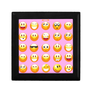 pastel pink emoji keepsake box