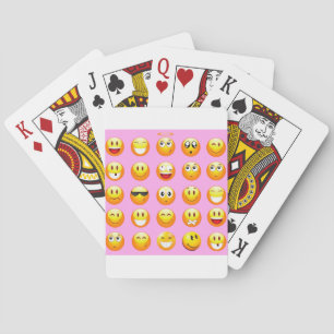 pastel pink emoji poker cards
