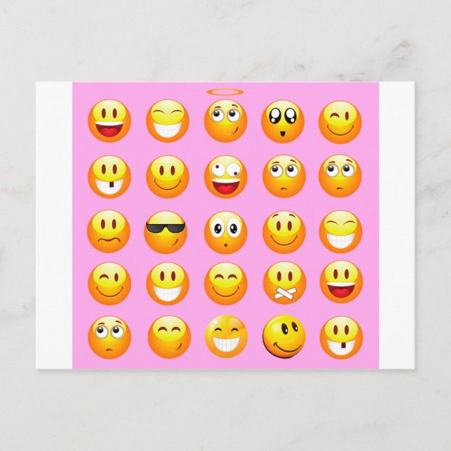 pastel pink emoji postcard (Front)