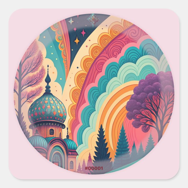 Pastel Pink Fantasy Sticker #00001 – Customizable (Front)