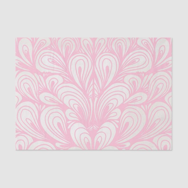 Pastel Pink Feather Decoupage Tissue Paper (Front)