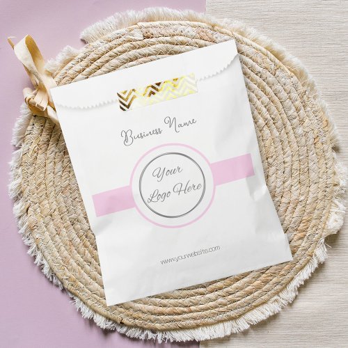 Pastel pink feminine branded paperbag with logo  favor bag