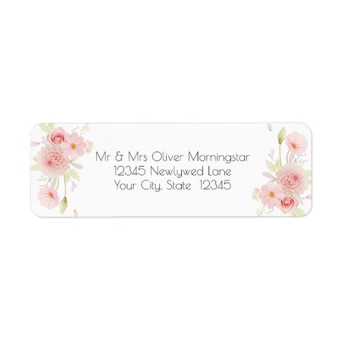 Pastel  Pink  Floral Bouquet  Label