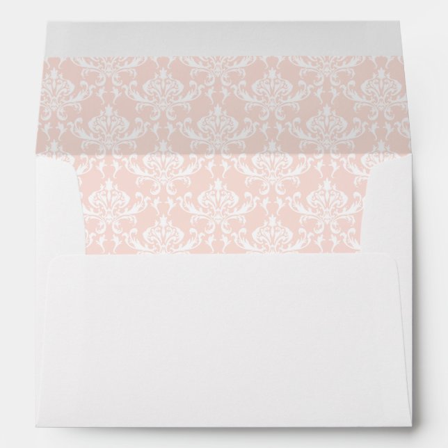 Pastel pink floral bow baby girl shower Envelope (Back (Bottom))