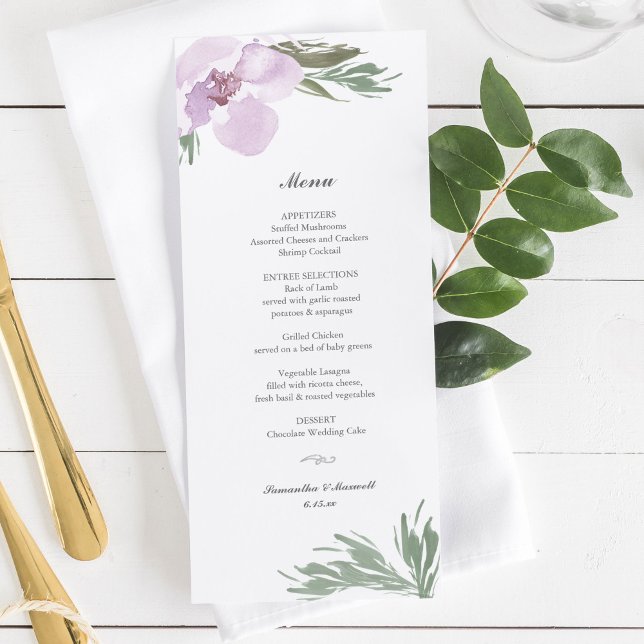 Pastel Pink Floral Dinner Menu Invitation (Creator Uploaded)