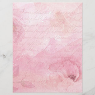 Pastel Pink Floral Scrapbook Paper