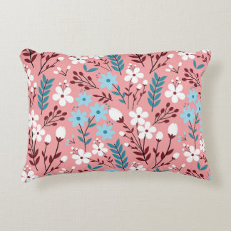 Pastel Pink Floral Seamless Pattern. Accent Pillow