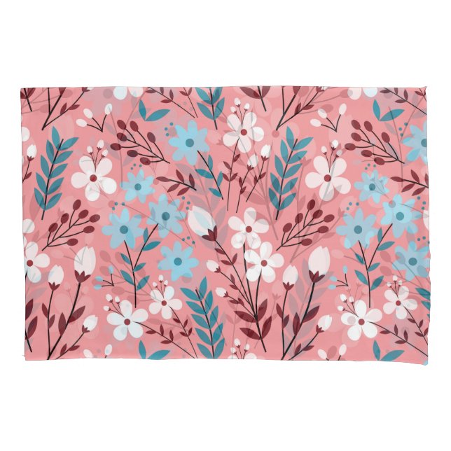 Pastel Pink Floral Seamless Pattern. Pillow Case (Front)