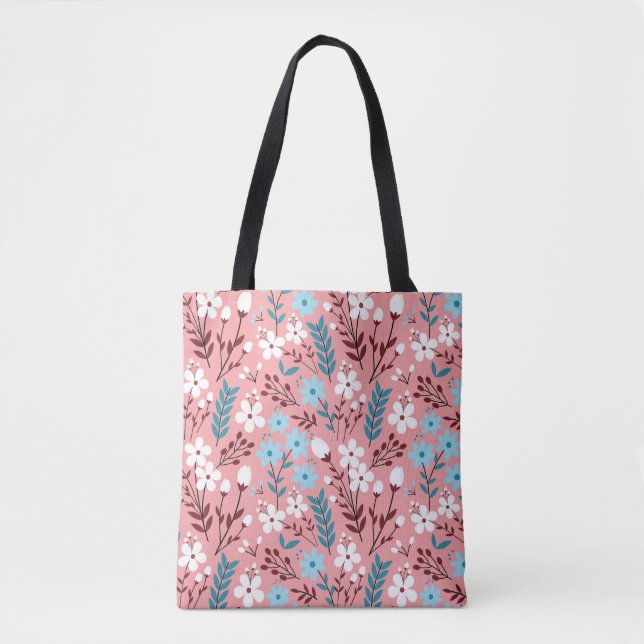 Pastel Pink Floral Seamless Pattern. Tote Bag (Front)