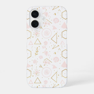 Pastel Pink Floral Seamless Patttern iPhone 16 Case