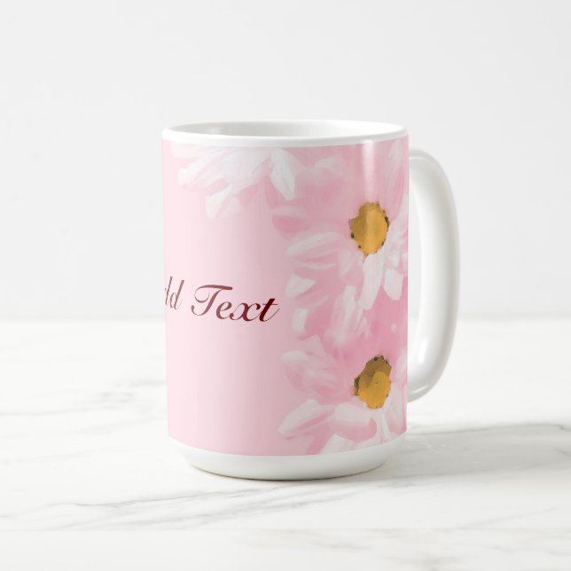 Pastel Pink Floral Template, customize, Coffee Mug (Front Right)
