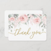 Pastel pink floral thank you card | Zazzle