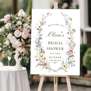 Pastel Pink \Floral Wildflower Bridal Shower Foam Board