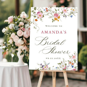 Pastel Pink Floral Wildflower Bridal Shower Foam Board