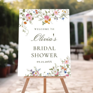 Pastel Pink \Floral Wildflower Bridal Shower Foam Board